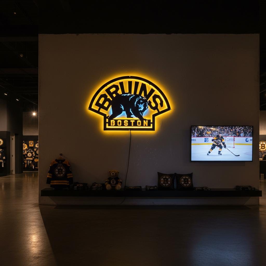 Boston Bruins Wall Art - Official Team Logo Hockey Decor Game Room Gift