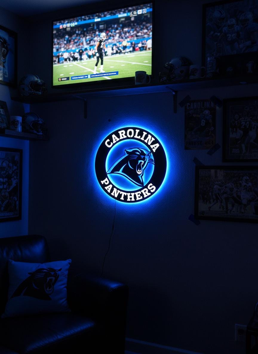 Carolina Panthers Wall Art - NFL Team Logo Decor - Game Room Man Cave Gift