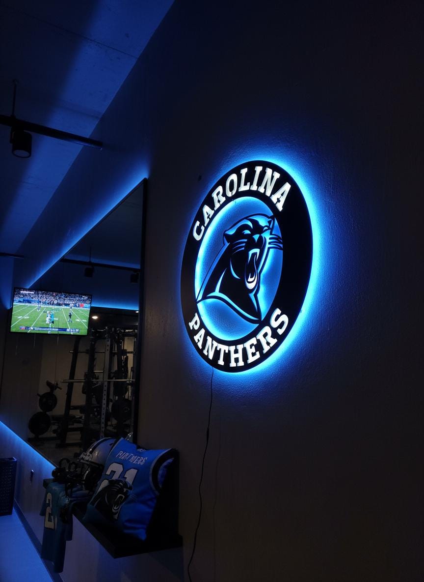 Carolina Panthers Wall Art - NFL Team Logo Decor - Game Room Man Cave Gift