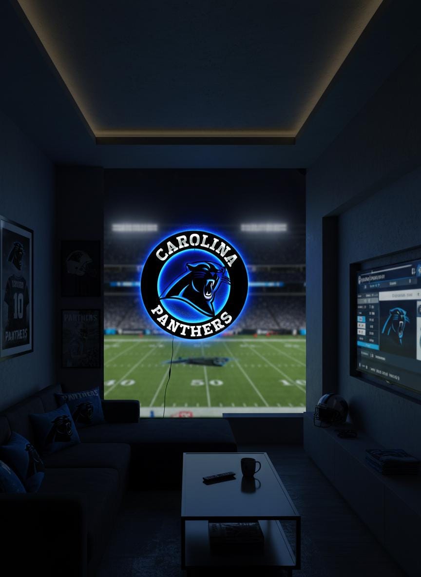 Carolina Panthers Wall Art - NFL Team Logo Decor - Game Room Man Cave Gift
