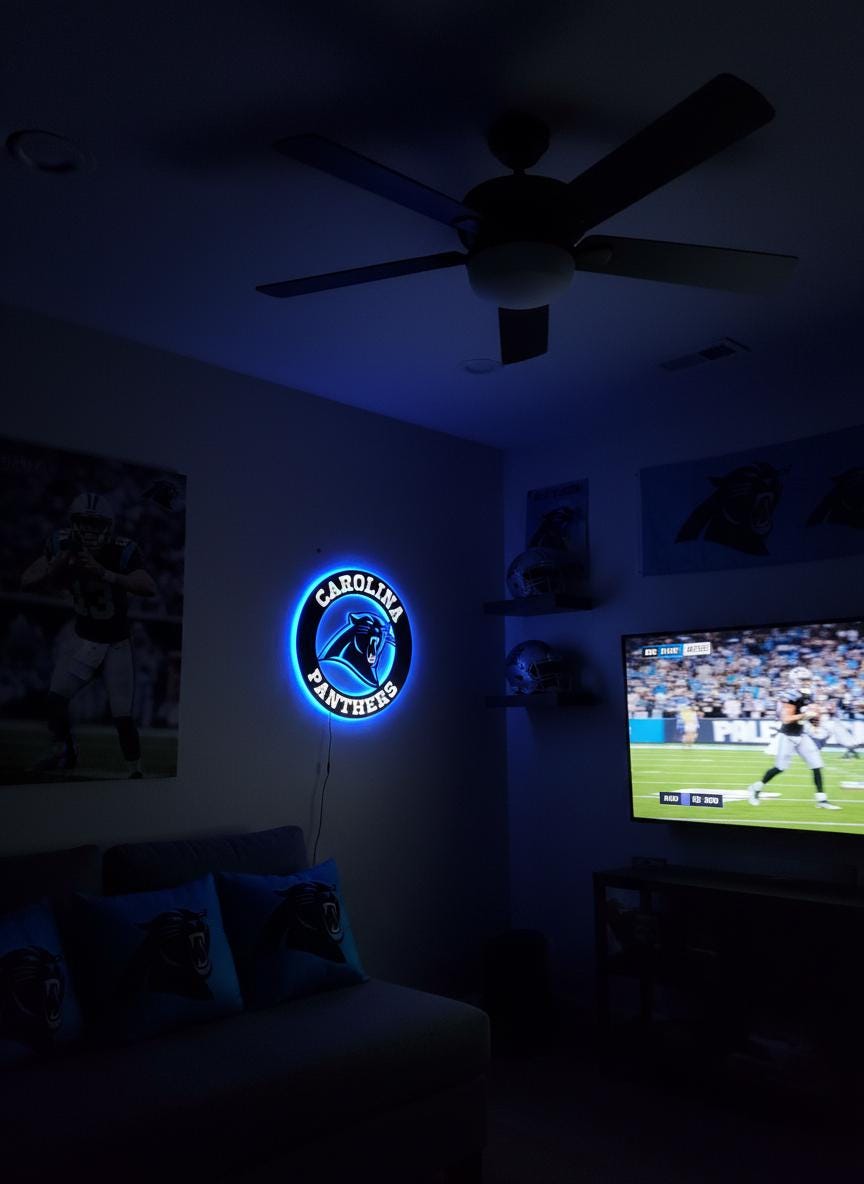 Carolina Panthers Wall Art - NFL Team Logo Decor - Game Room Man Cave Gift