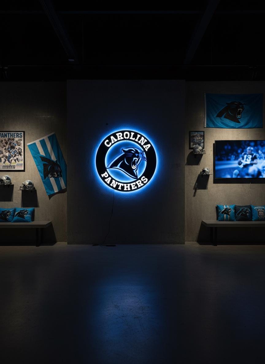 Carolina Panthers Wall Art - NFL Team Logo Decor - Game Room Man Cave Gift
