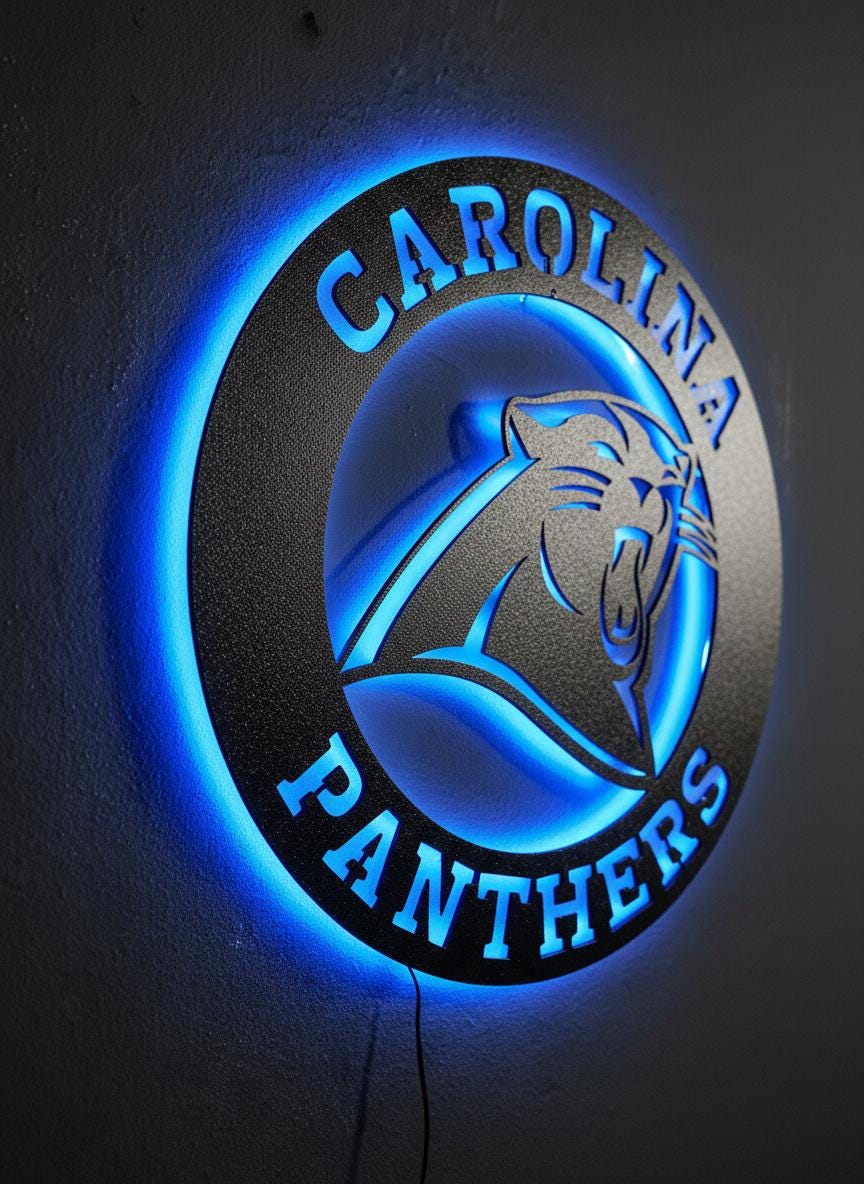 Carolina Panthers Wall Art - NFL Team Logo Decor - Game Room Man Cave Gift