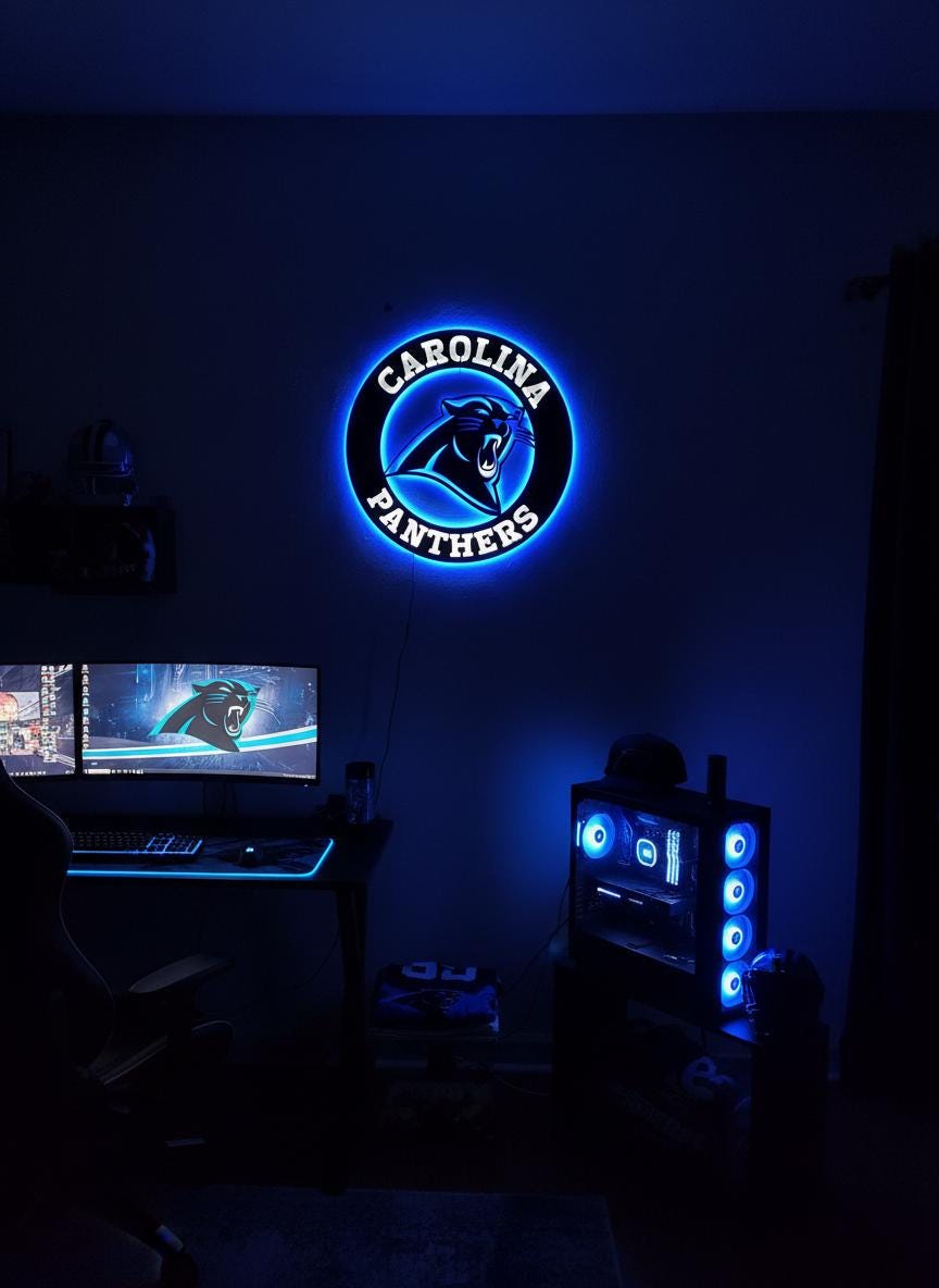 Carolina Panthers Wall Art - NFL Team Logo Decor - Game Room Man Cave Gift